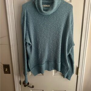 We The Free Sky Blue Turtleneck Sweater